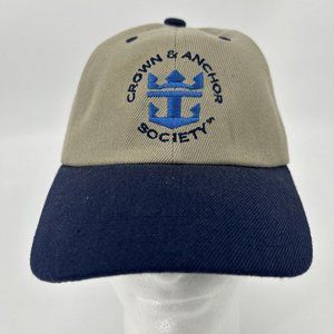 Royal Caribbean International Crown & Anchor Society Strapback Hat Cap Tan NWOT‎